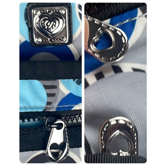 Brighton Dot Print Nylon Crossbody Bag Blue, Black, Gray, White - Picture 5 of 16